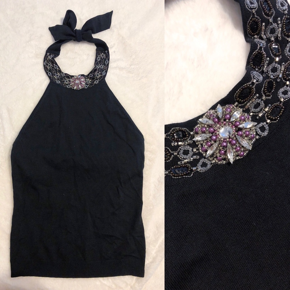 3/$30 💋 The limited rhinestone halter top